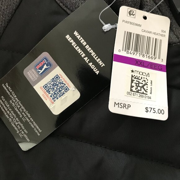 PGA Tour Puffer Vest Jacket Men XXL Black Full Zip Water Resistant Zip Pocket - Picture 4 of 11